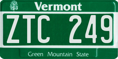 VT license plate ZTC249
