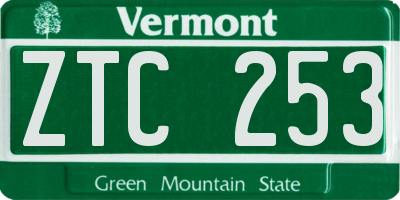 VT license plate ZTC253