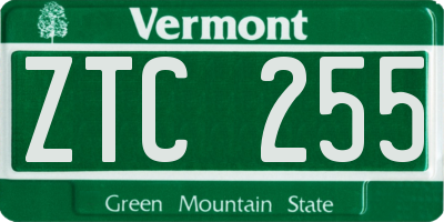VT license plate ZTC255