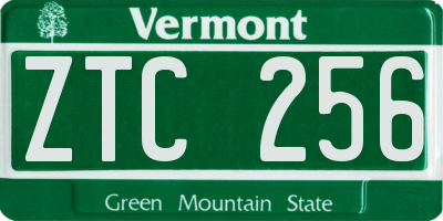 VT license plate ZTC256