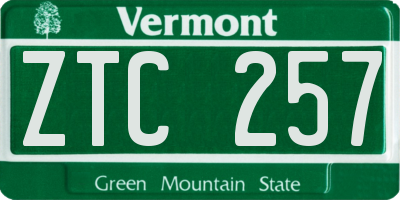 VT license plate ZTC257