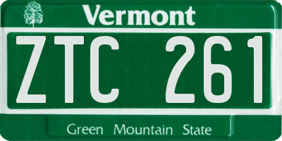 VT license plate ZTC261
