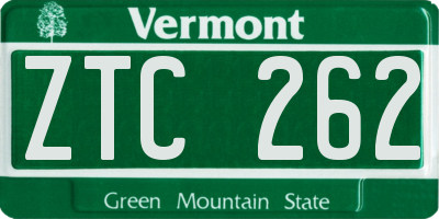 VT license plate ZTC262