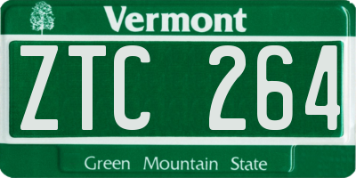 VT license plate ZTC264