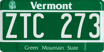 VT license plate ZTC273