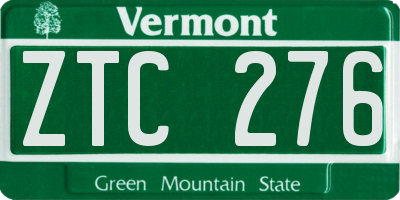 VT license plate ZTC276