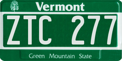 VT license plate ZTC277