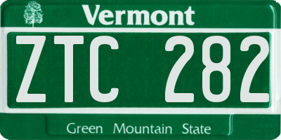 VT license plate ZTC282