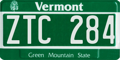 VT license plate ZTC284