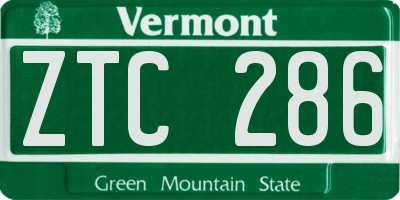 VT license plate ZTC286