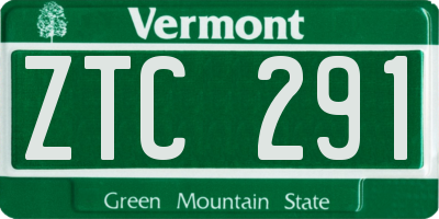 VT license plate ZTC291