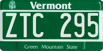 VT license plate ZTC295