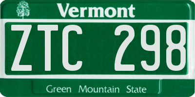 VT license plate ZTC298