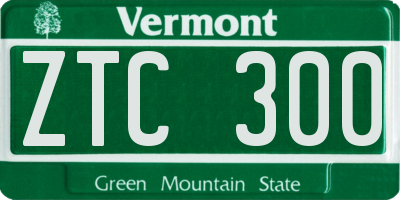 VT license plate ZTC300