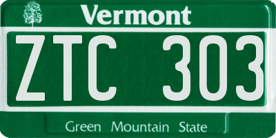 VT license plate ZTC303