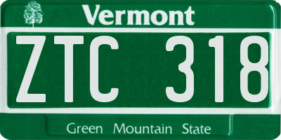 VT license plate ZTC318
