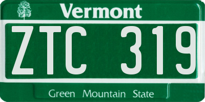VT license plate ZTC319