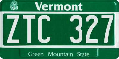 VT license plate ZTC327