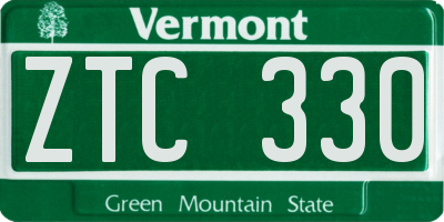 VT license plate ZTC330