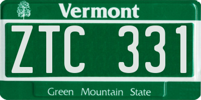 VT license plate ZTC331