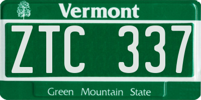 VT license plate ZTC337
