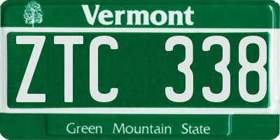 VT license plate ZTC338