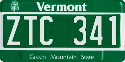 VT license plate ZTC341