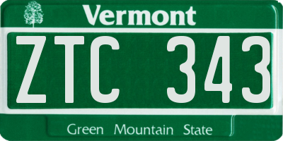 VT license plate ZTC343