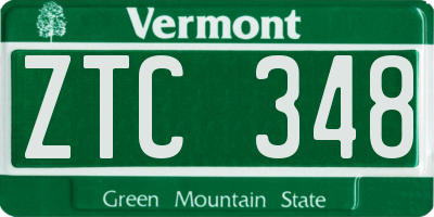 VT license plate ZTC348