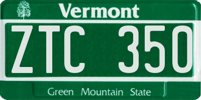 VT license plate ZTC350
