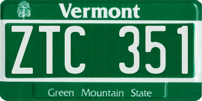 VT license plate ZTC351
