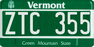 VT license plate ZTC355