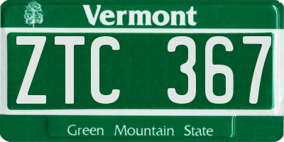 VT license plate ZTC367