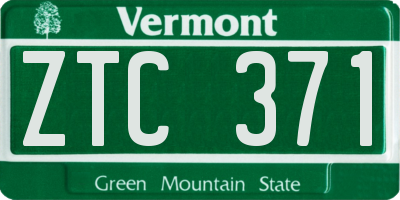 VT license plate ZTC371