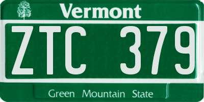 VT license plate ZTC379