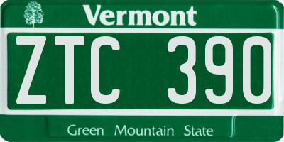 VT license plate ZTC390