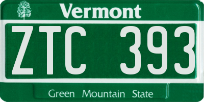 VT license plate ZTC393