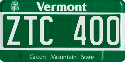VT license plate ZTC400