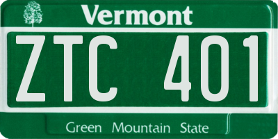 VT license plate ZTC401