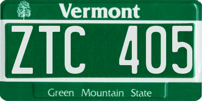 VT license plate ZTC405