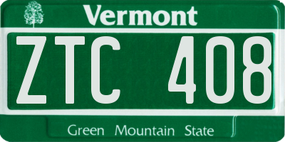 VT license plate ZTC408