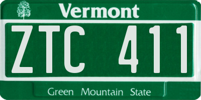 VT license plate ZTC411