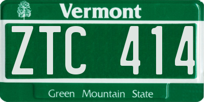 VT license plate ZTC414