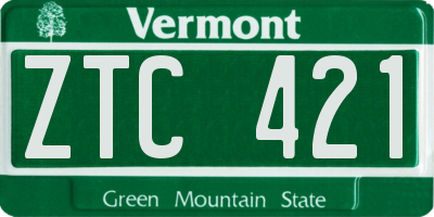 VT license plate ZTC421