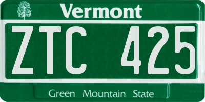 VT license plate ZTC425