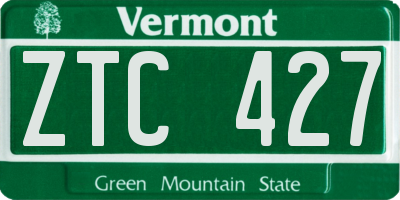 VT license plate ZTC427