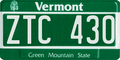 VT license plate ZTC430