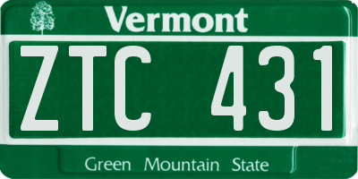 VT license plate ZTC431