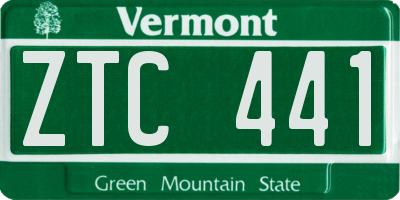 VT license plate ZTC441
