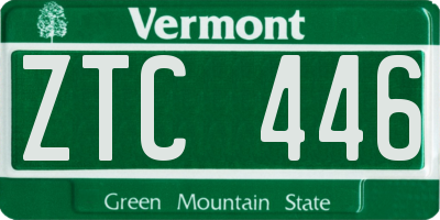 VT license plate ZTC446